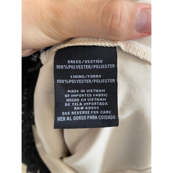 R&M Richards Womans Black Lace Overlay Dress Plus Size 14W Sleeveless polyester - Picture 4 of 8